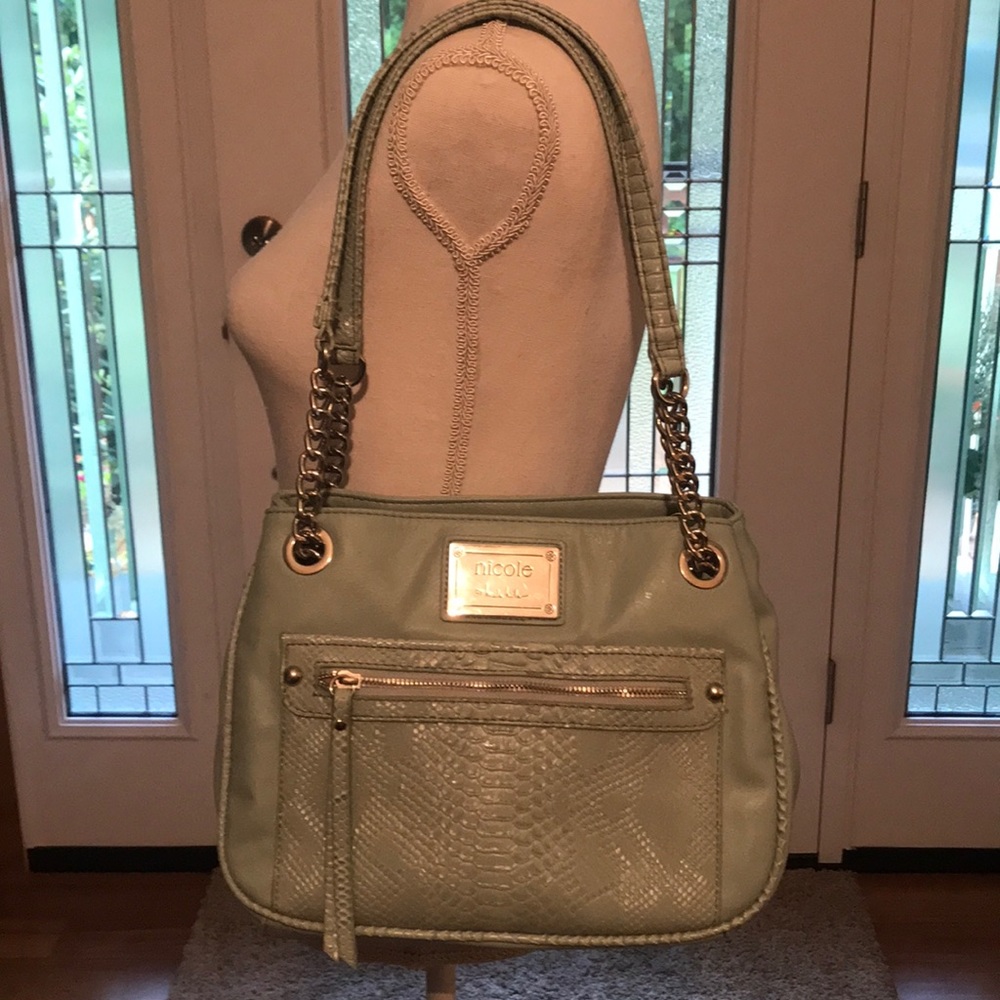 Nicole Miller pale green purse